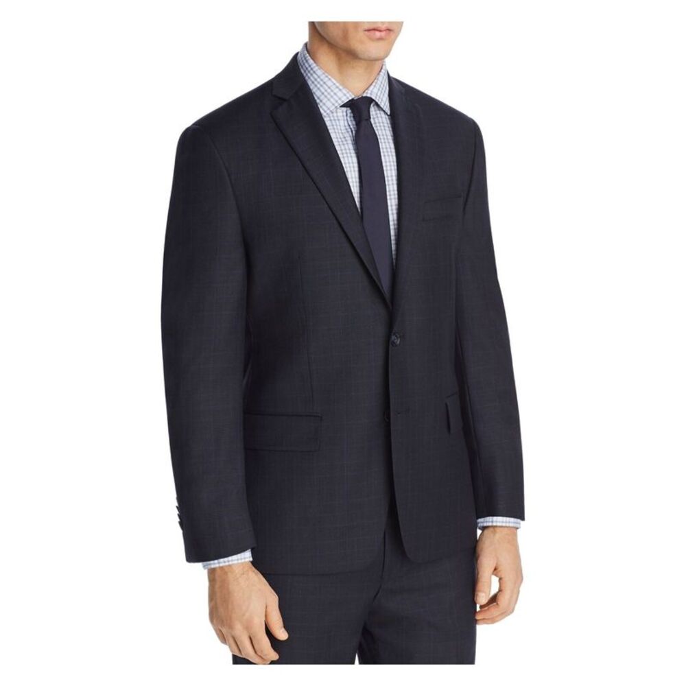 MICHAEL KORS Mens Navy Single Breasted Classic Fit Suit Separate Blazer 40L